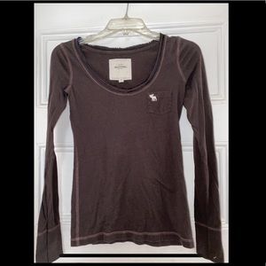 Brown Abercrombie Long Sleeve Tee
